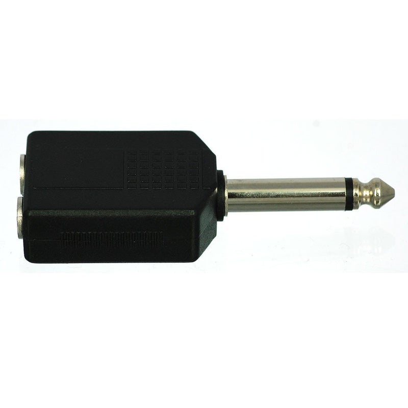 CESS 6.35mm 1/4 Inch Mono Male to 2 Female Splitter Adapter - 1/4 TS Male to Dual TS Female (2 Pack) - Image 2